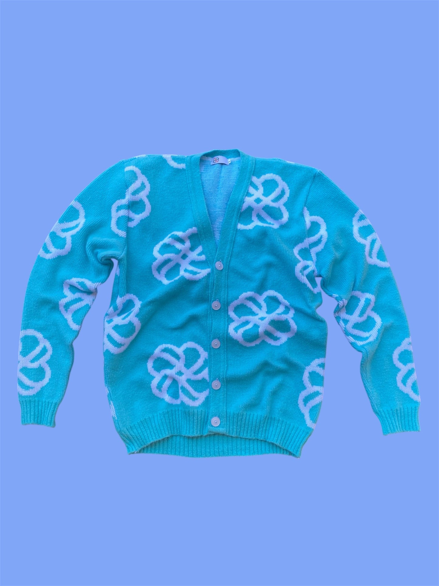 Pastel Baby Blue Brushed Cardigan