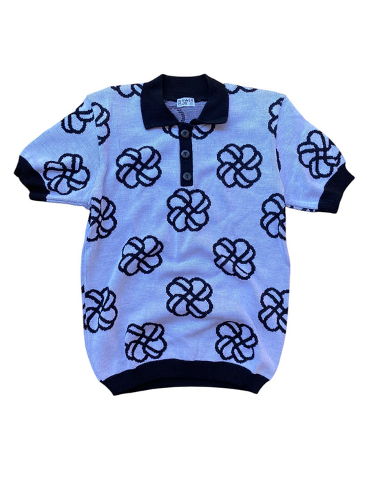Golf shirt white black