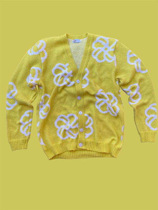 Yellow/White Brushed Cardigan