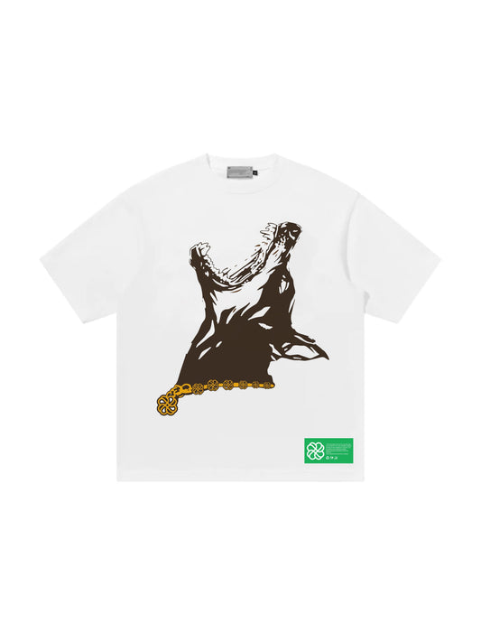 1.FLOWER CLUB DOG CHAIN TEE
