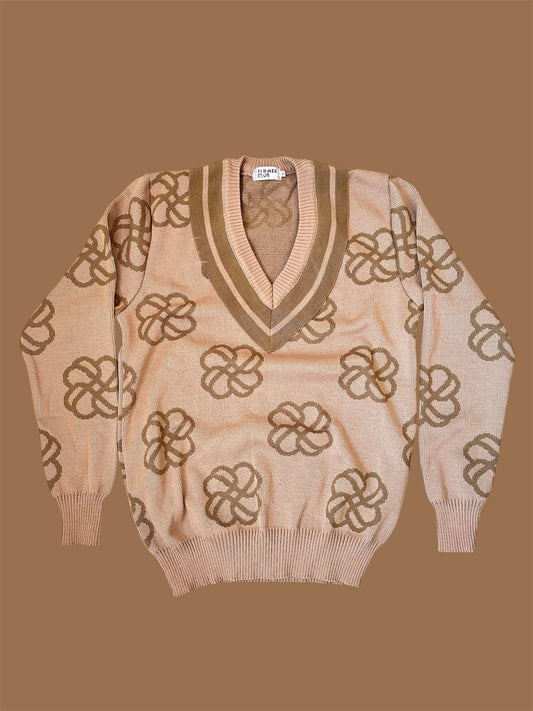 BISCUIT BROWN V-NECK JERSEY